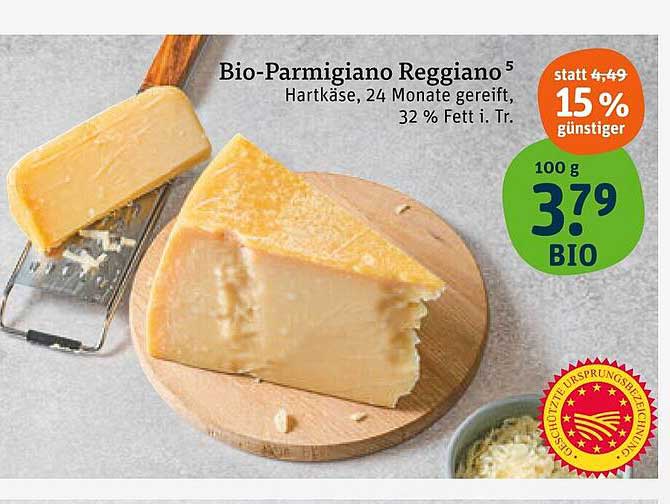 Bio-Parmesan Reggiano - 15 % Rabatt auf besten Käse