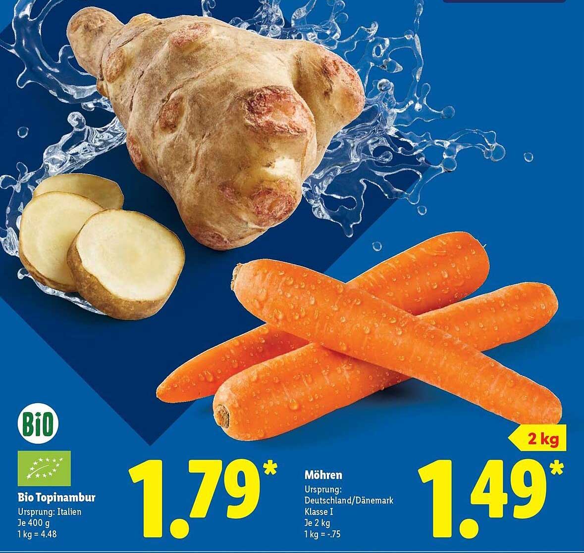 Bio Topinambur und Möhren