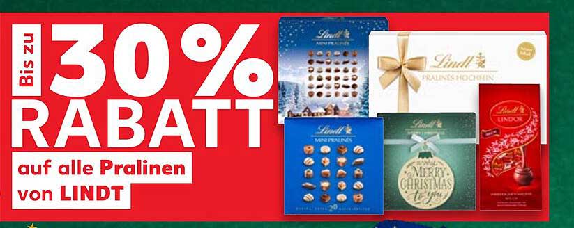 Bis zu 30% Rabatt auf alle Pralinen von LINDT