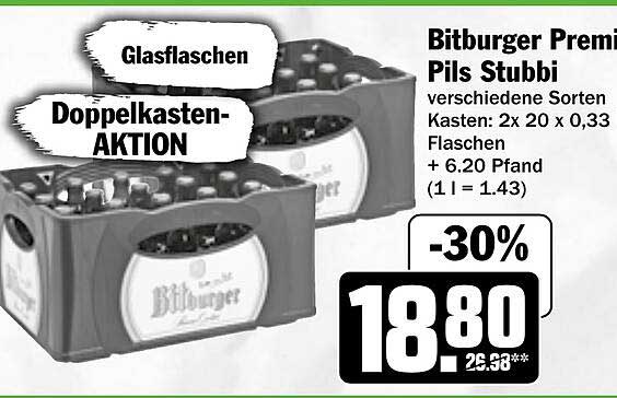 Bitburger Premium Pils Stubbi, Doppelkasten-Aktion