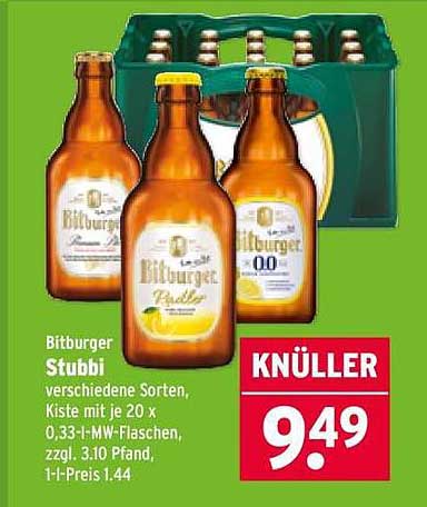 Bitburger Stubbi – Verschiedene Sorten in der Kiste mit 20 Flaschen