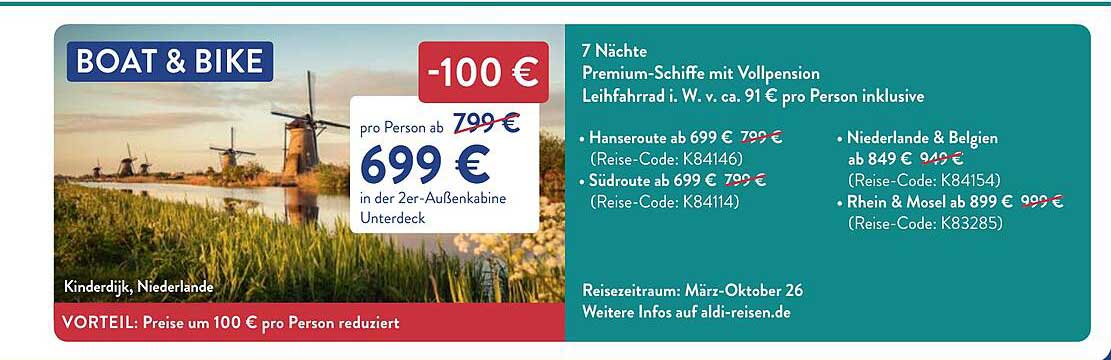 BOAT & BIKE - 7 Nächte Premium-Schiffe mit Vollpension