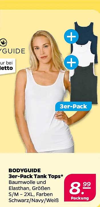 BODYGUIDE 3er-Pack Tank Tops