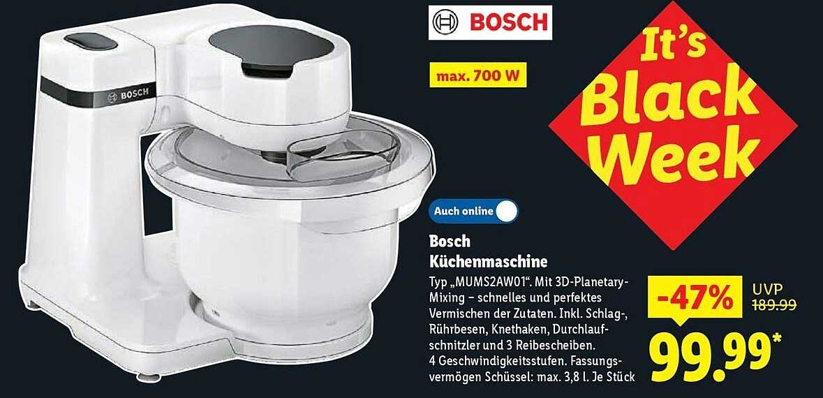 Bosch Küchenmaschine Typ „MUMS2AW01“