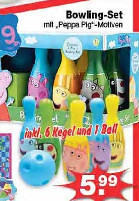 Bowling-Set mit „Peppa Pig“-Motiven