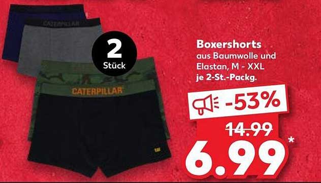Boxershorts aus Baumwolle und Elastan, M - XXL je 2-St.-Pack.