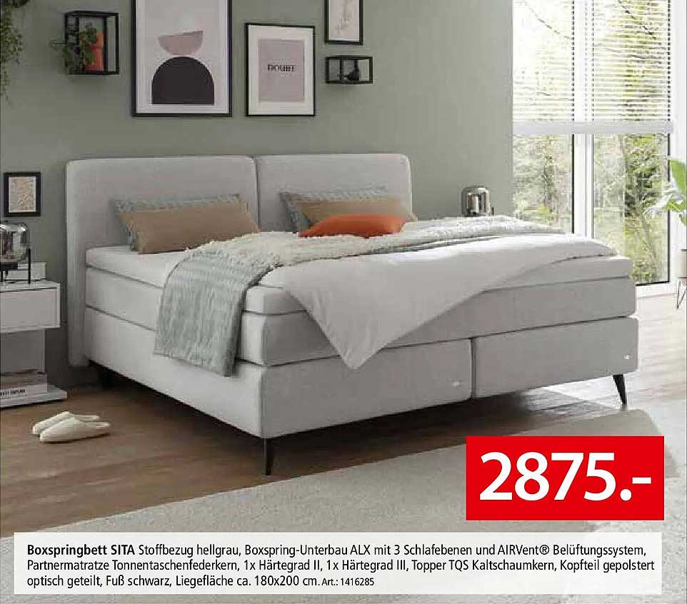 Boxspringbett SITA mit traumhaftem Schlafkomfort