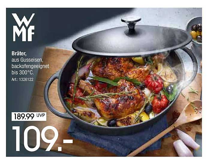 Bräter, aus Gusseisen, backofengeeignet bis 300°C