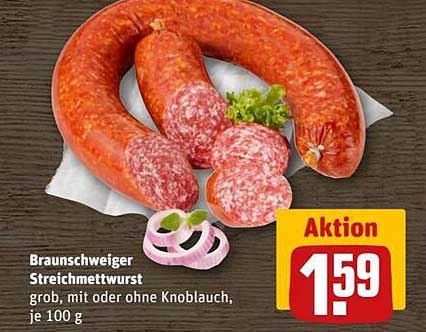 Braunschweiger Streichmettwurst, grob, mit oder ohne Knoblauch