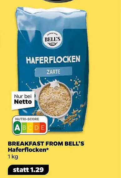 BREAKFAST FROM BELL’S Haferflocken 1 kg