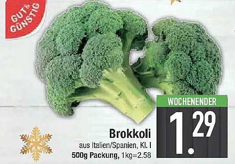 Brokkoli aus Italien/Spanien, Kl. I - 500g Packung