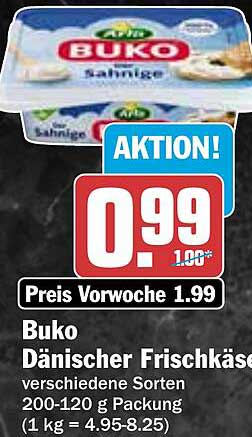 Buko Dänischer Frischkäse - verschiedene Sorten 200-120 g Packung