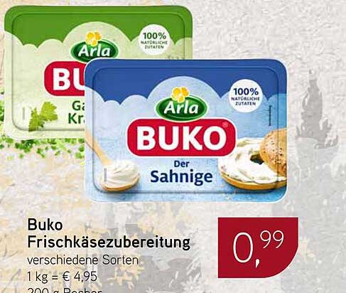 Buko Frischkäsezubereitung - verschiedene Sorten