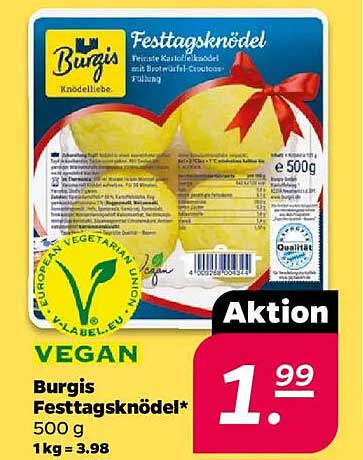 Burgis Festtagsknödel 500 g - Vegan