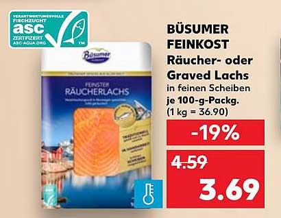 BÜSUMER FEINKOST Räucher- oder Graved Lachs in feinen Scheiben