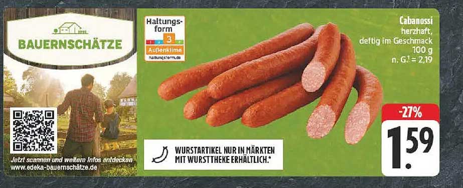 Cabanossi herzhafter Genuss - 100 g für nur 1,59 €