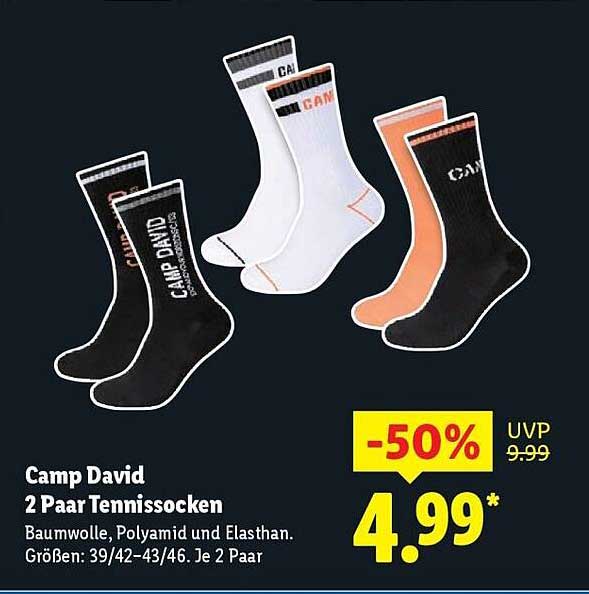 Camp David 2 Paar Tennissocken