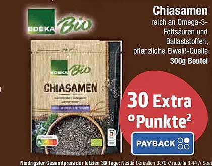 Chiasamen - reich an Omega-3-Fettsäuren und Ballaststoffen, pflanzliche Eiweiß-Quelle 300g Beutel
