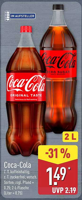 Coca-Cola 2L (Original Taste und Zero Sugar)