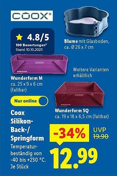 Coox Silikon-Back-/Springform, 2 Stück