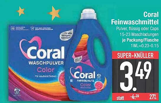 Coral Feinwaschmittel - Pulver, flüssig oder Caps