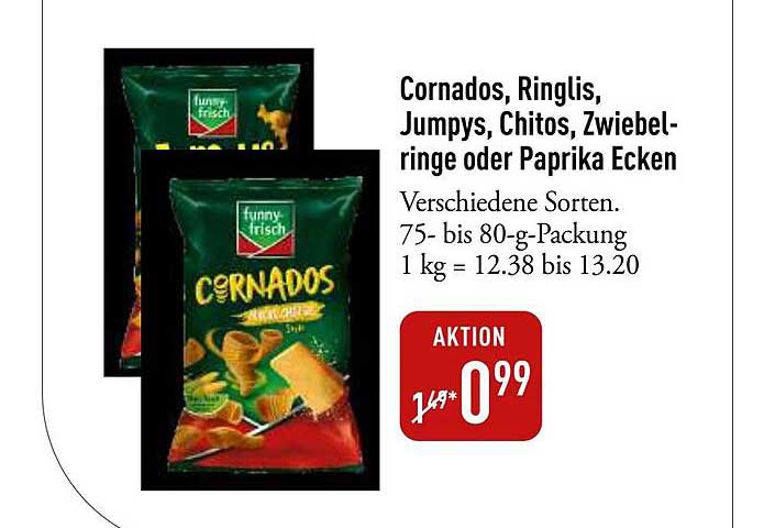 Cornados, Ringlis, Jumpys, Chitos, Zwiebellringen oder Paprika Ecken