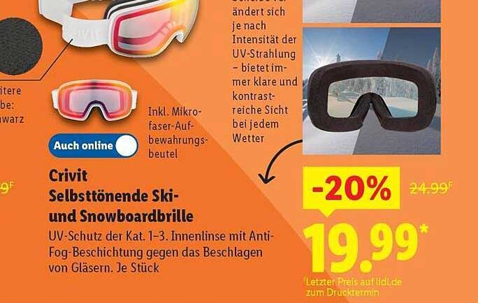 Crivit Selbsttönende Ski- und Snowboardbrille