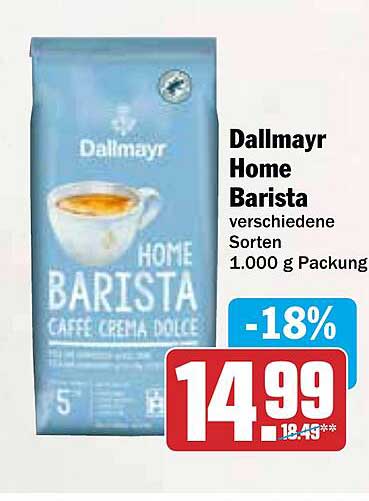 Dallmayr Home Barista - Caffè Crema Dolce 1.000 g Packung
