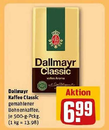 Dallmayr Kaffee Classic gemahlener Bohnenkaffee, je 500-g-Pckg.