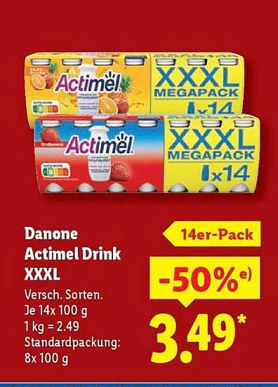 Danone Actimel Drink XXXL 14er-Pack