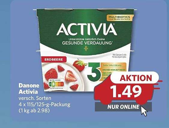 Danone Activia Erdbeere 4 x 115/125-g-Packung