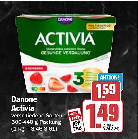Danone Activia verschiedene Sorten 500-440 g Packung