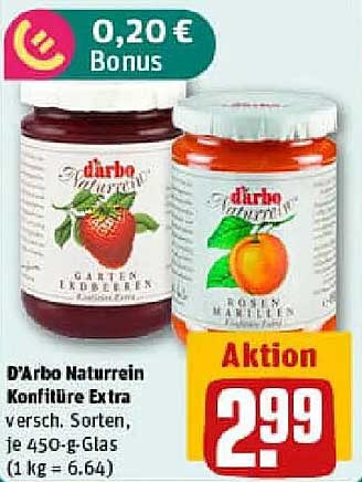 D'Arbo Naturerein Konfitüre Extra – Verschiedene Sorten, je 450-g-Glas