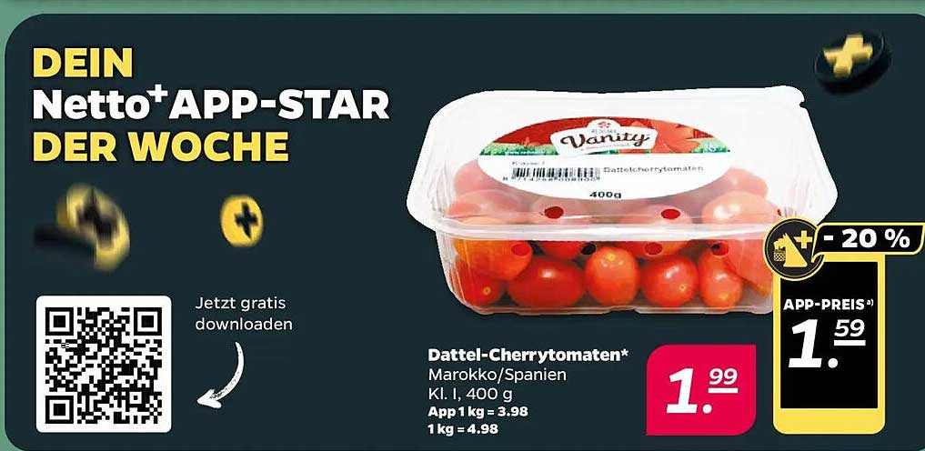 Dattel-Cherrytomaten 400 g - Dein Netto+ APP-Star der Woche