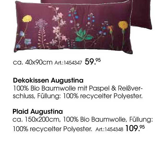 Dekokissen Augustina und Plaid Augustina