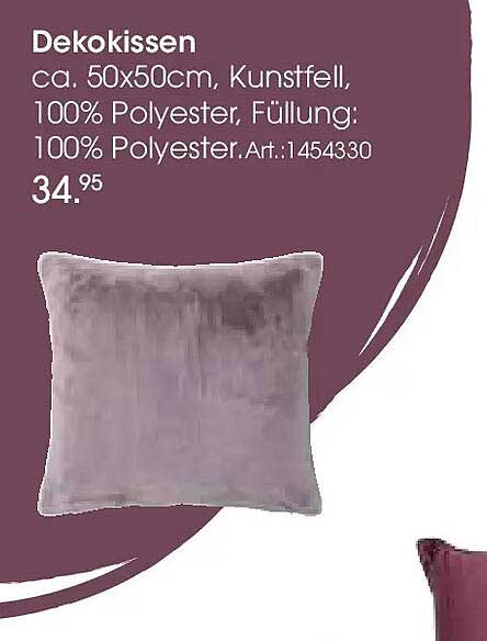 Dekokissen ca. 50x50cm, Kunstfell, 100% Polyester, Füllung: 100% Polyester