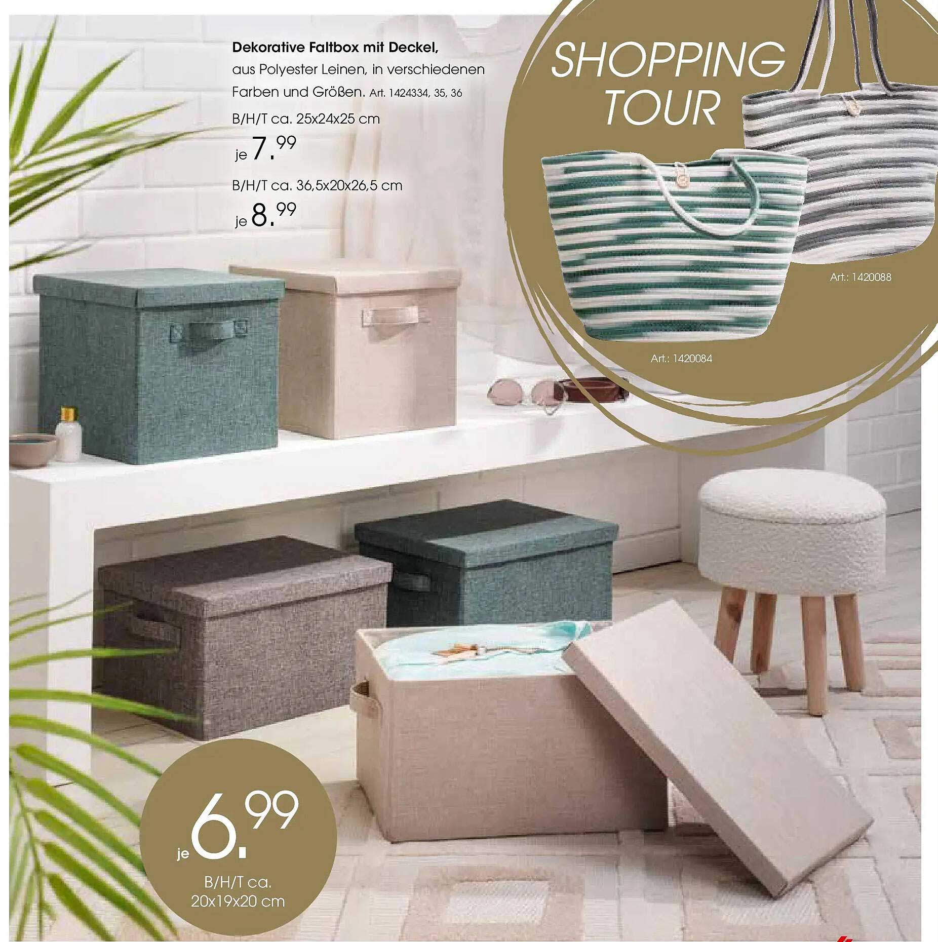 Dekorative Faltbox mit Deckel, aus Polyester Leinen, in verschiedenen Farben und Größen