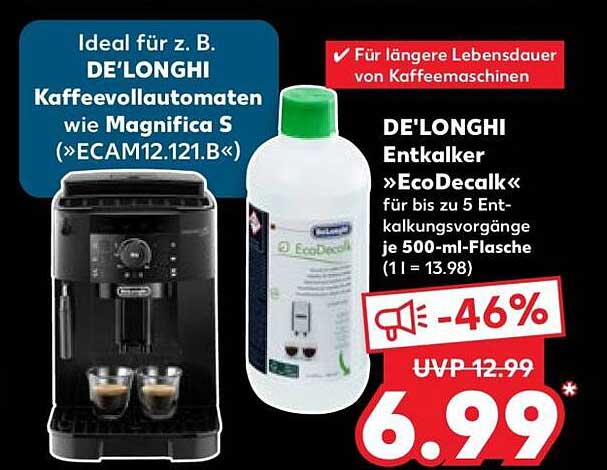 DE'LONGHI Entkalker EcoDecalk 500 ml - Ideal für Kaffeevollautomaten