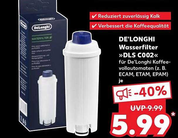 DE'LONGHI Wasserfilter DLS C002 für Kaffeevollautomaten