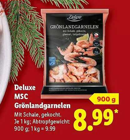 Deluxe MSC Grönlandgarnelen mit Schale, gekocht
