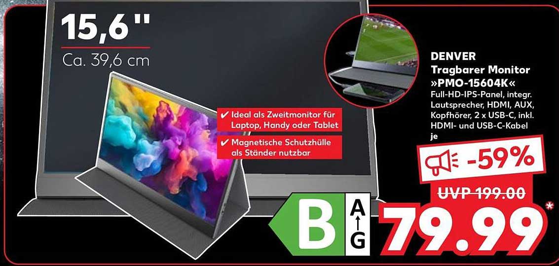 DENVER Tragbarer Monitor »PMO-15604K«