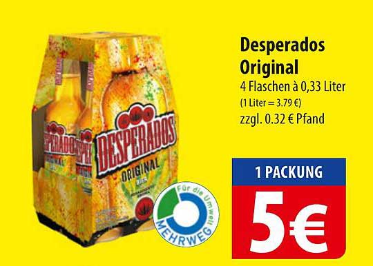 Desperados Original - 4 Flaschen à 0,33 Liter