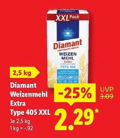 Diamant Weizenmehl Extra Type 405 XXL 2,5 kg