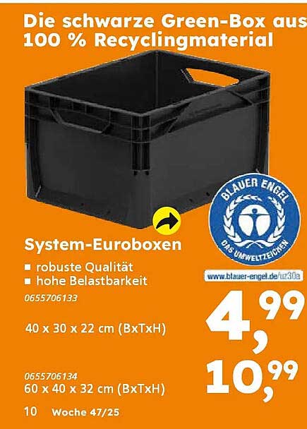 Die schwarze Green-Box aus 100 % Recyclingmaterial