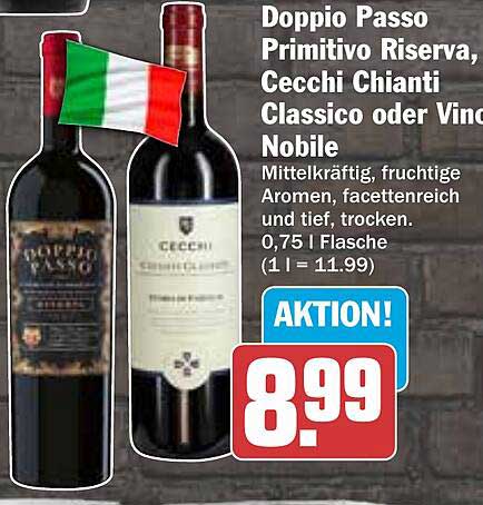 Doppio Passo Primitivo Riserva, Cecchi Chianti Classico oder Vino Nobile