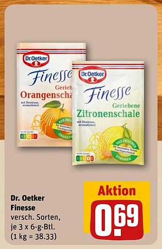 Dr. Oetker Finesse Geriebene Orangenschale und Zitronenschale
