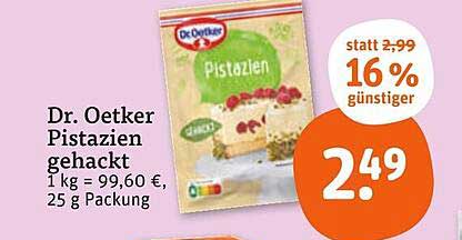 Dr. Oetker Pistazien gehackt 25 g Packung