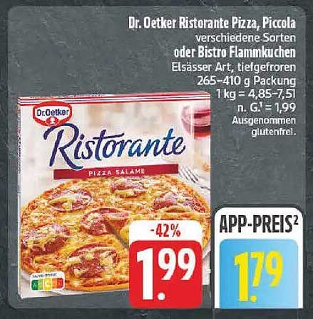Dr. Oetker Ristorante Pizza, Piccola verschiedene Sorten oder Bistro Flammkuchen