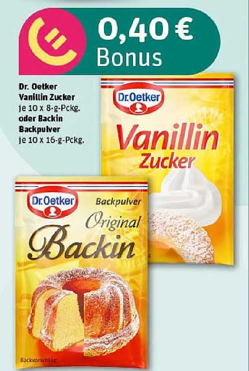 Dr. Oetker Vanillin Zucker oder Backin Backpulver