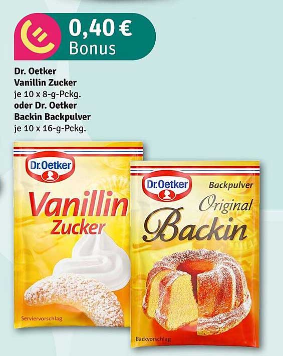 Dr. Oetker Vanillin Zucker oder Backin Backpulver